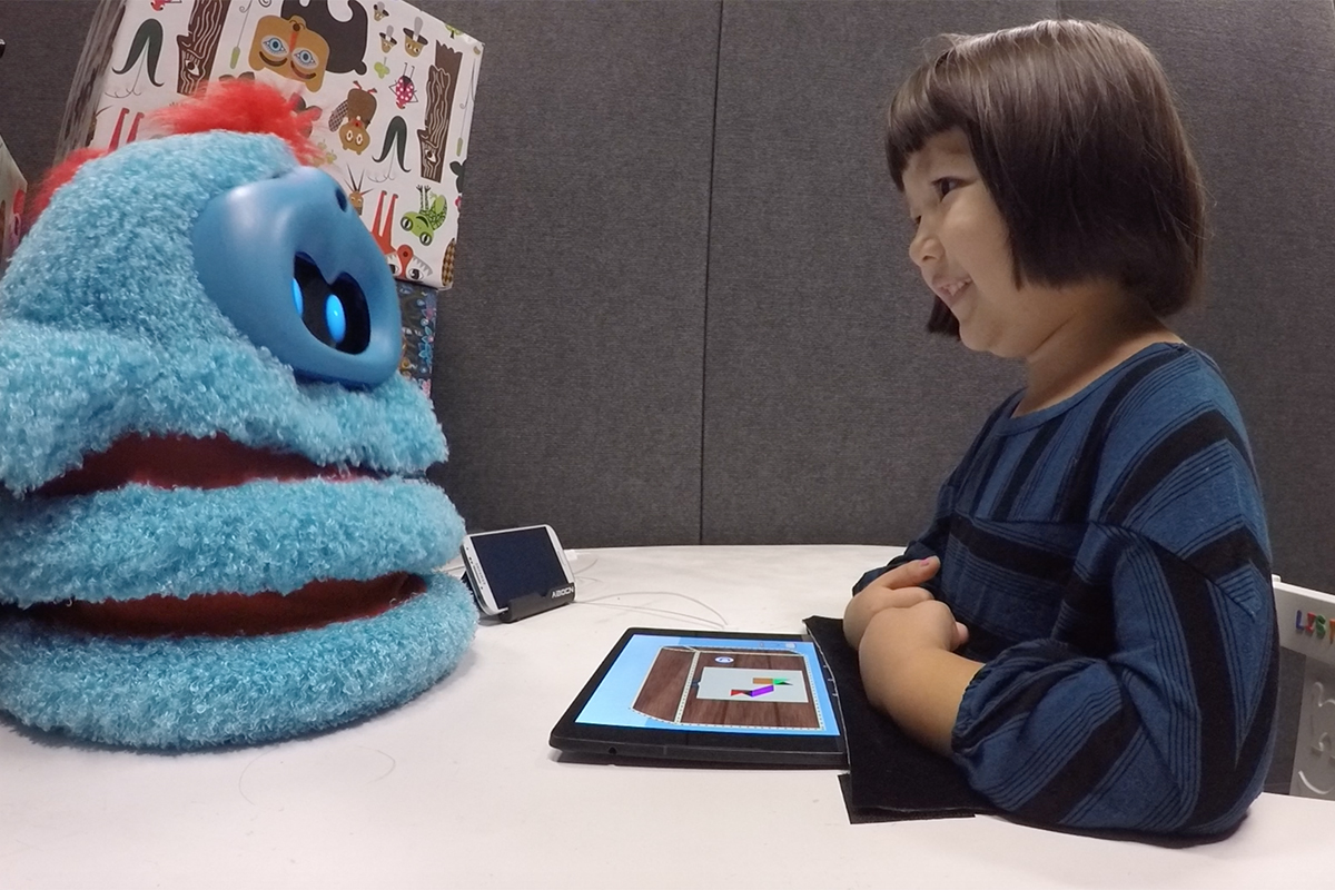 Kid and robot