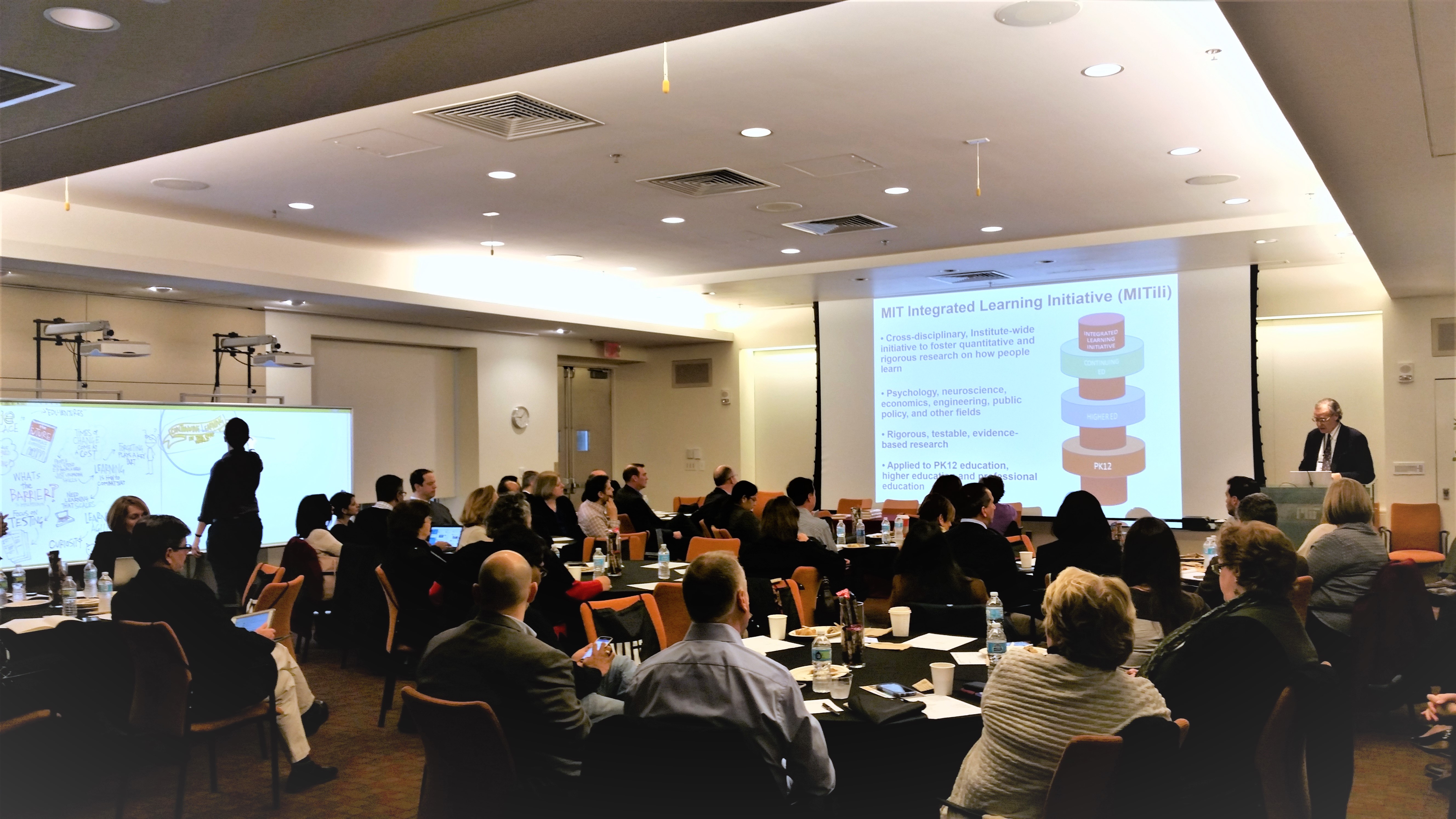 MIT Professor John Gabrieli addresses participating Chief Learning Officers