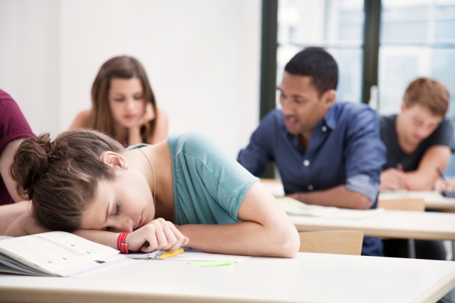 sleeping student