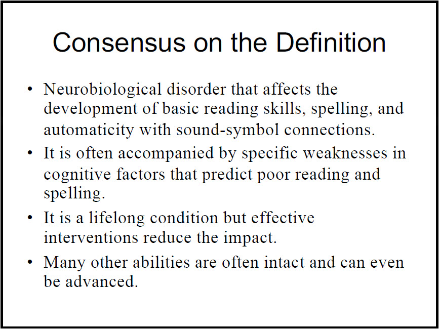 Nancy Mather: Consensus on Definition of Dyslexia